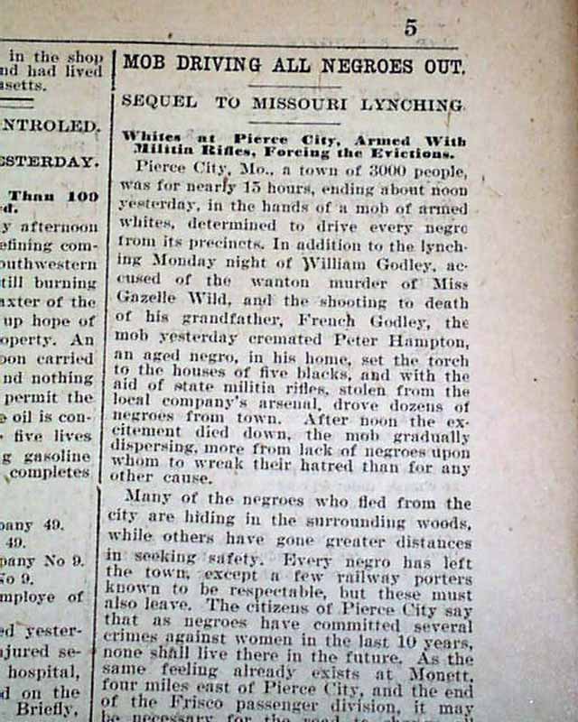 1901 Pierce City MO negro lynchings....