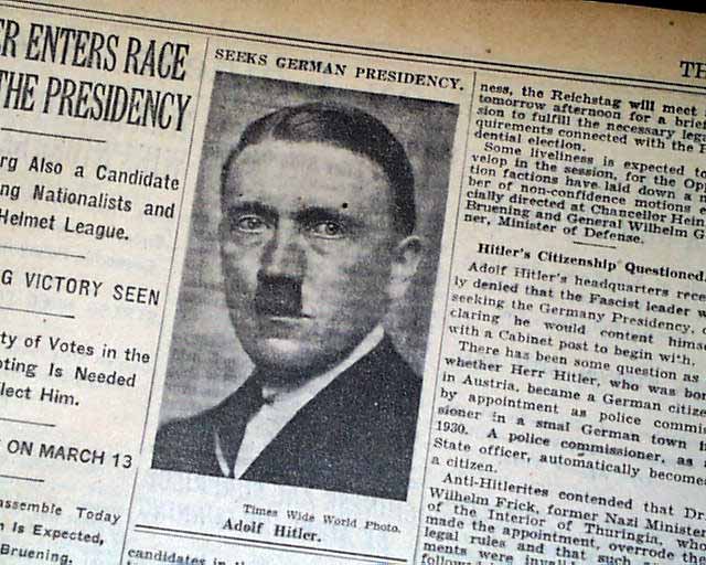 Hitler runs for the Presidency... - RareNewspapers.com