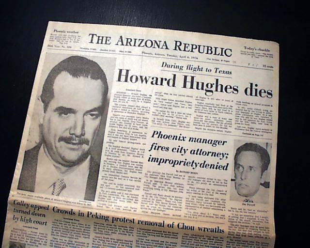 Image result for howard hughes dies