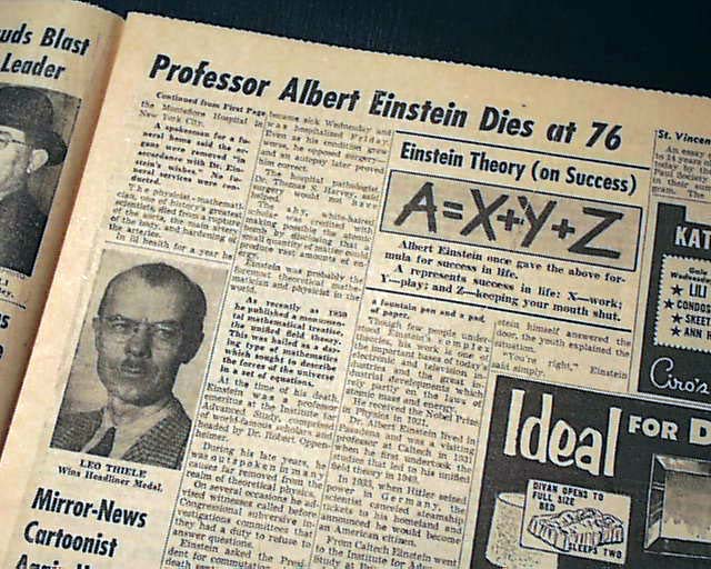 Death of Albert Einstein... - RareNewspapers.com