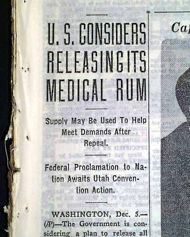 Prohibition Ends In 1933.... - RareNewspapers.com