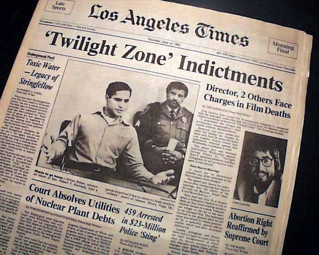 Twilight Zone accident... John Landis indictment... 