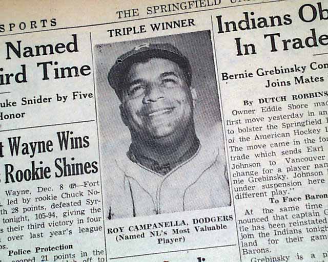 Roy Campanella Wins His Second MVP, 1953!