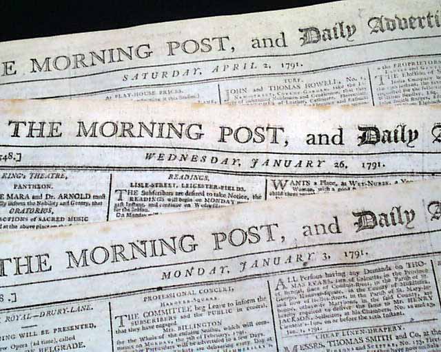 Three 1700's issues with American content..