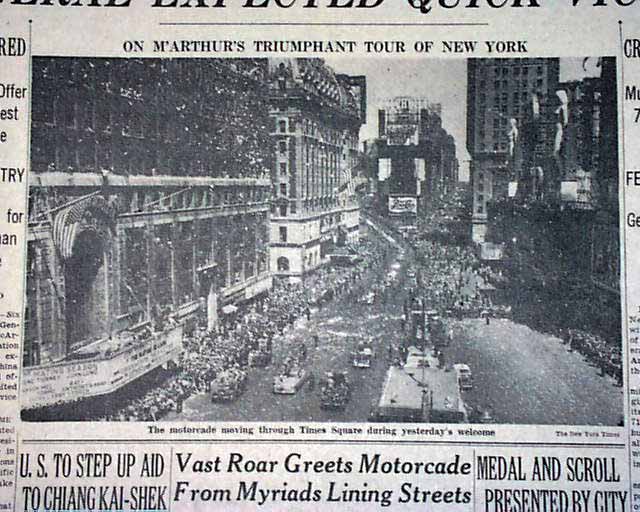 1951 Douglas Macarthur Ticker Tape - Rarenewspapers.com