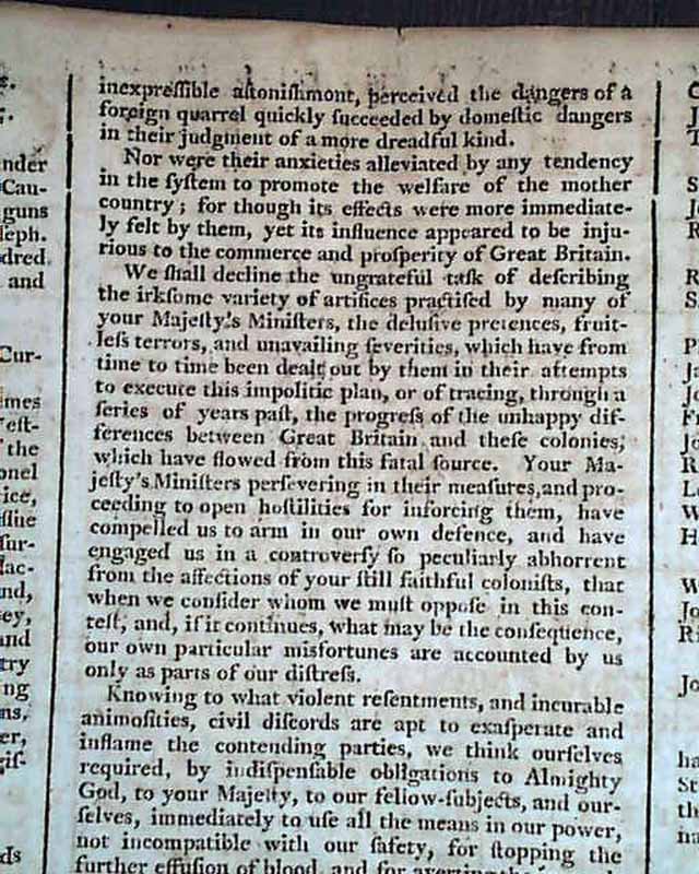 The Olive Branch Petition...