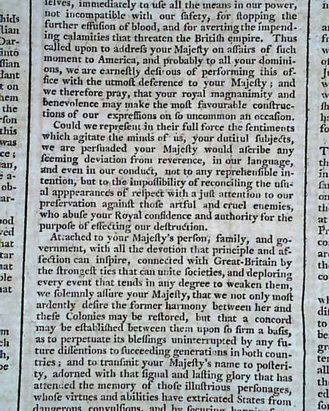 The Olive Branch Petition...