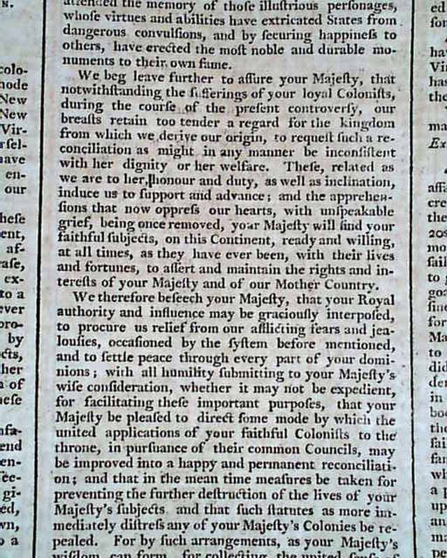 The Olive Branch Petition...