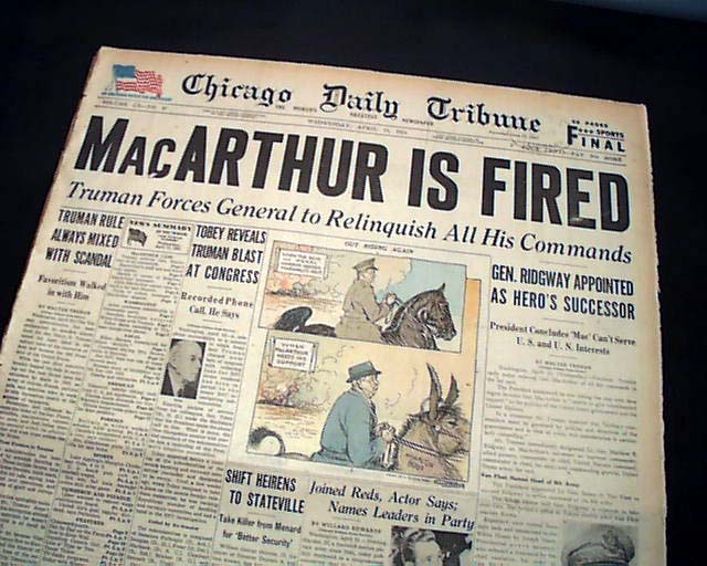 Truman Fires General Douglas MacArthur... - RareNewspapers.com