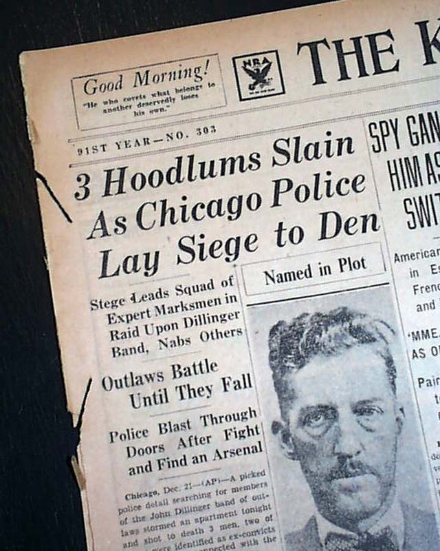 1933 John Dillinger hunted..... - RareNewspapers.com