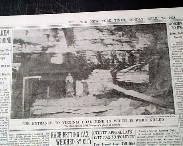 1938 Grundy, Virginia coal mine explosion.....