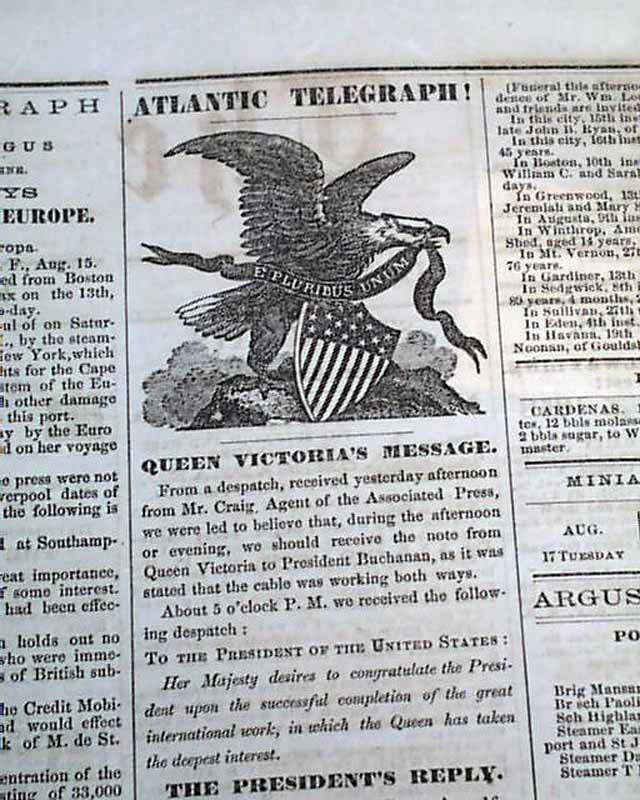 The telegraphic messages of Queen Victoria and Pres. Buchanan