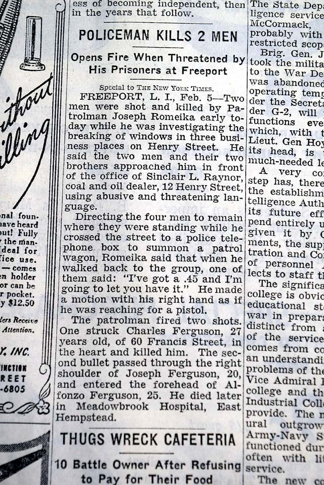 THE NEW YORK TIMES, Feb. 6, 1946&nbsp;* Freeport, Long Island...