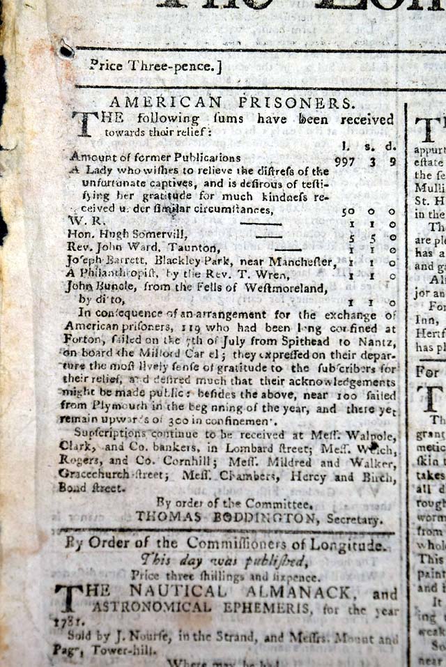 From the American Revolutionary War era...  