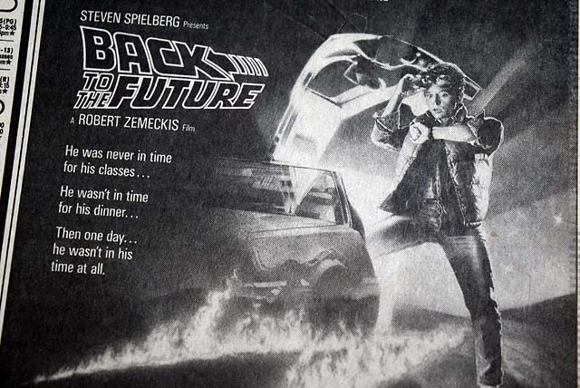 Premiere of "Back to the Future" (2nd day), in a Los Angeles newspaper...