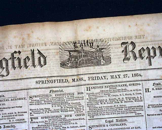 1864 Springfield MA Newspaper....