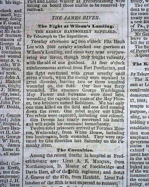 1864 Springfield MA Newspaper....