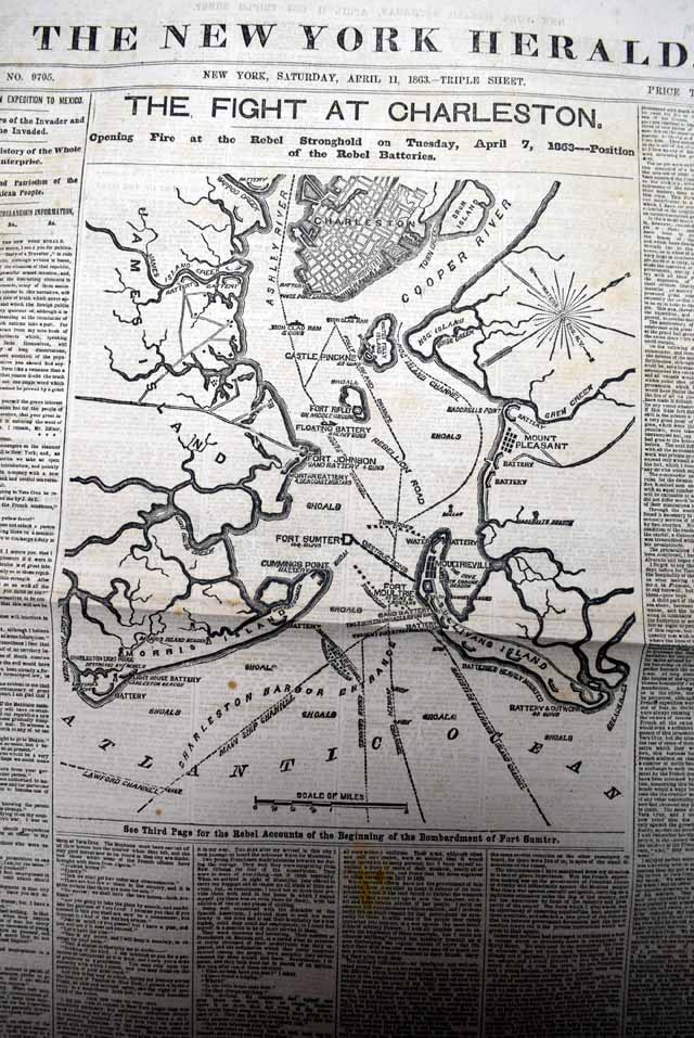 Huge Civil War map on the front page...