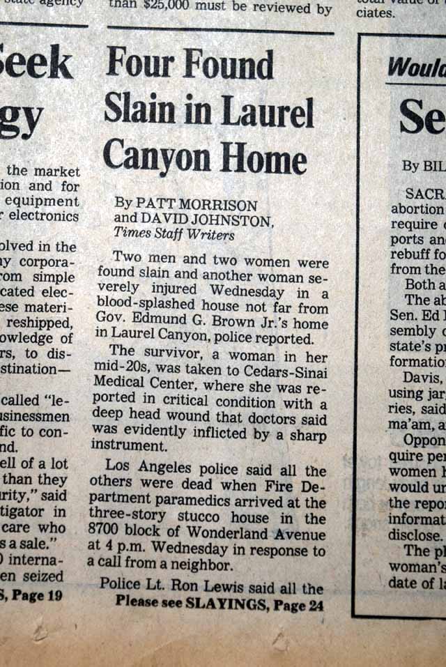 The 1981 "Wonderland Murders"... John Holmes ?...