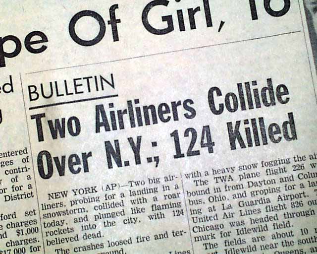 UA Flight 826 TWA Flight 266 Collison