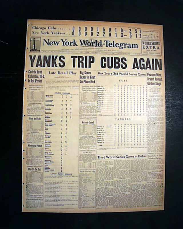 1938 World Series program Chicago Cubs New York Yankees Very Good condition