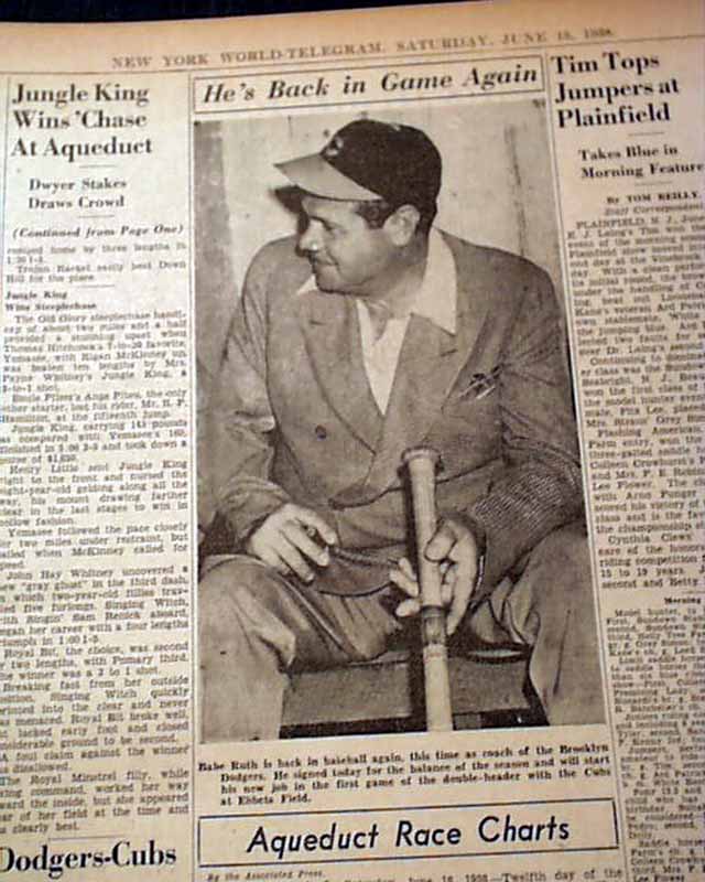 Babe Ruth signs a contract to coach with the Brooklyn Dodgers - This Day In  Baseball