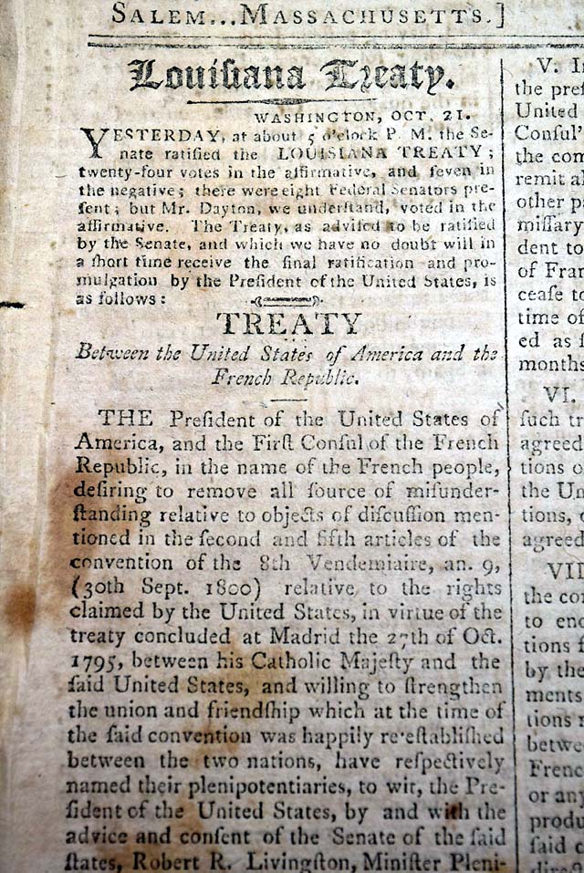 The Louisiana Purchase Treaty with the two Conventions: the definitive issue...