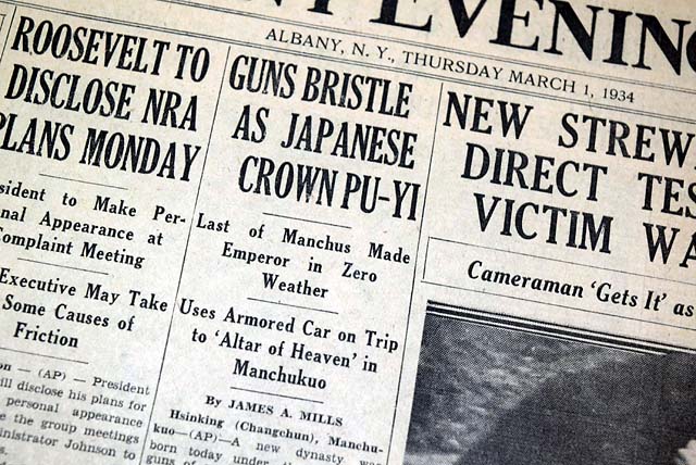 Puyi becomes Emperor of Manchukuo in 1934...