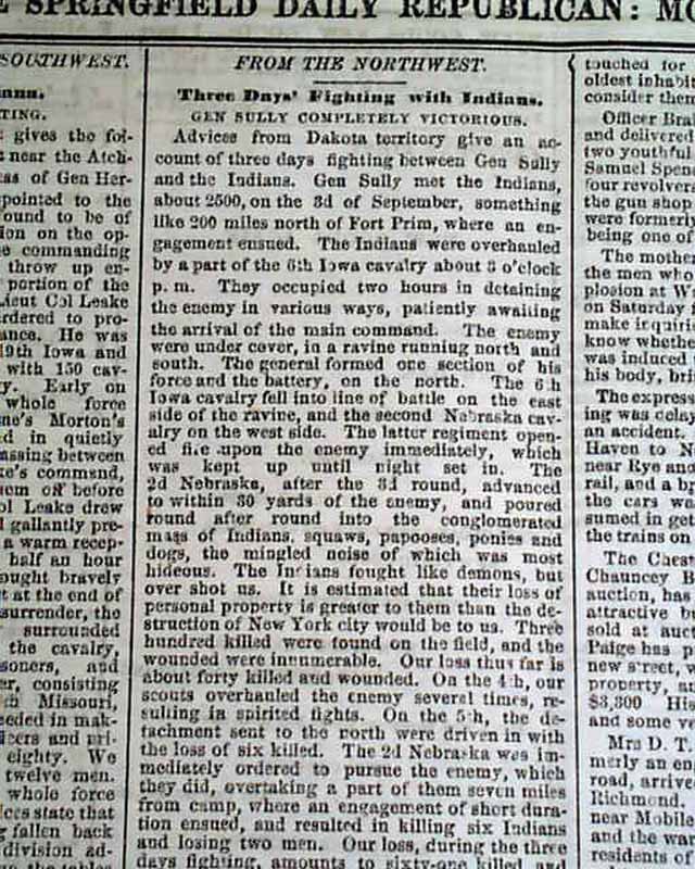 1863 Springfield Massachusetts Newspaper....