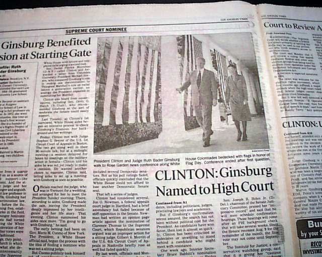 1993 Ruth Bader Ginsburg nomination...