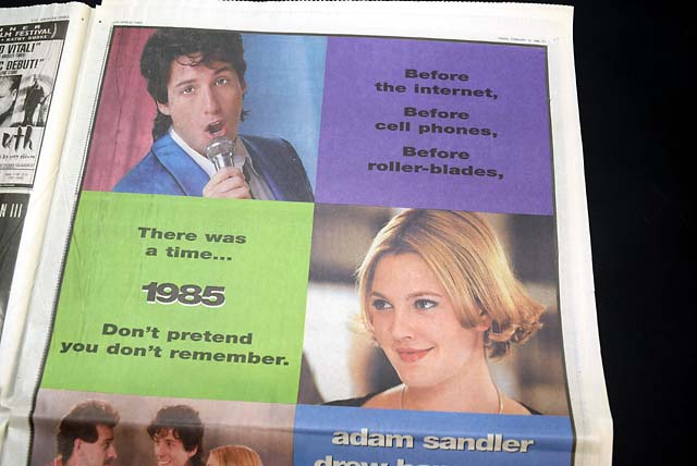 Review & premiere of "The Wedding Singer", in a Los Angeles newspaper...