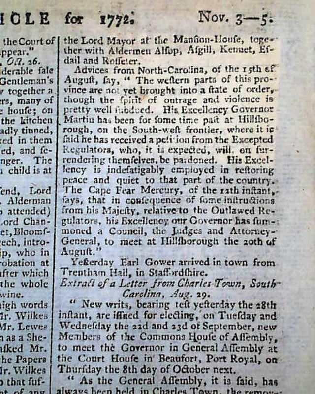 The Regulators of North Carolina...