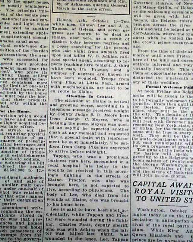 1919 Elaine AR race riot massacre....