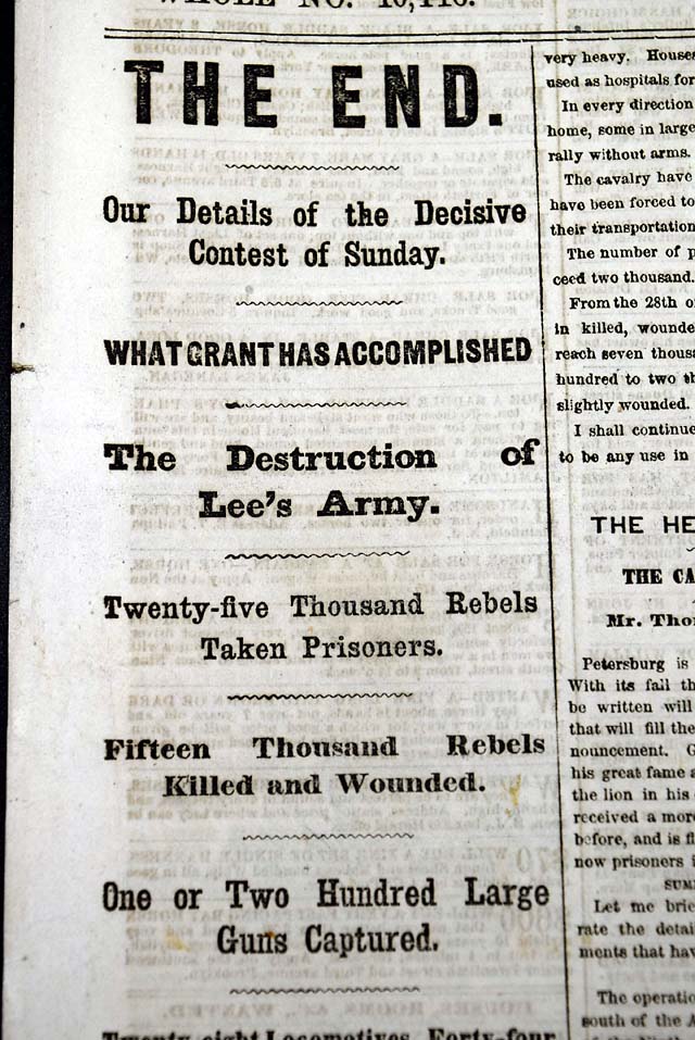 End of the Civil War near...