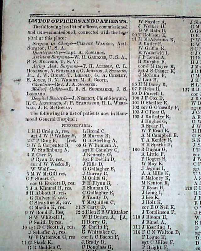 civil war hospital newspaper civil war hospital newspaper