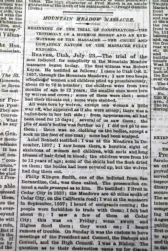 Great on the Mountain Meadows Massacre...   Nice on Walt Whitman...