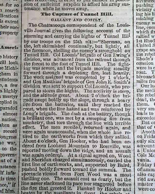 1863 Springfield MA Newspaper....