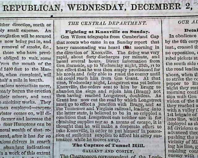 1863 Springfield MA Newspaper....