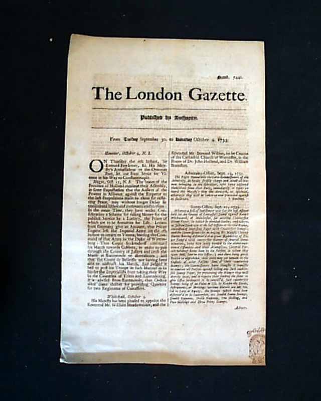 World's Oldest NEWSPAPER 1735 Gazette 270 YEARS OLD...