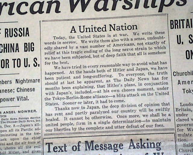United States enters World War II... - RareNewspapers.com