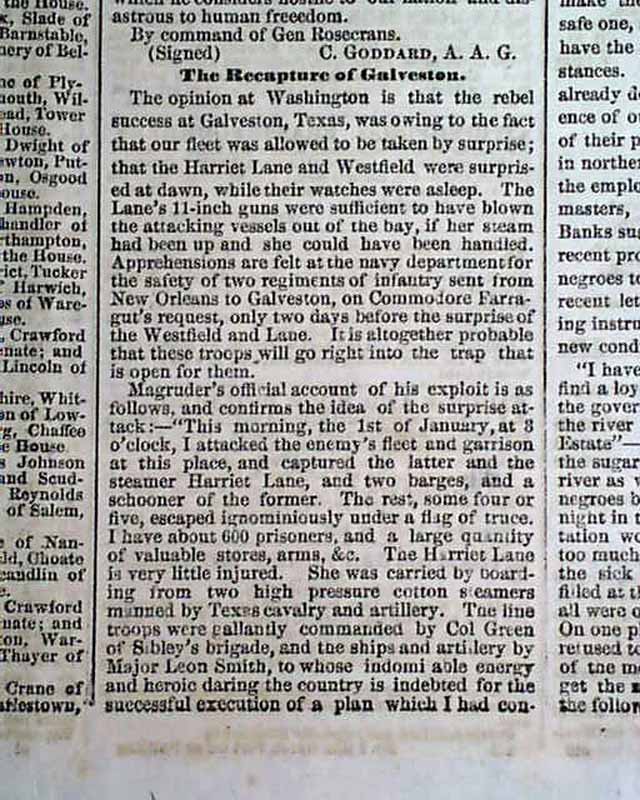 1863 Springfield MA Newspaper....