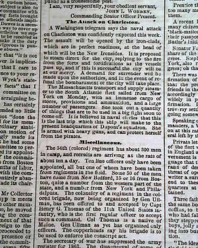 1863 Springfield MA Newspaper....