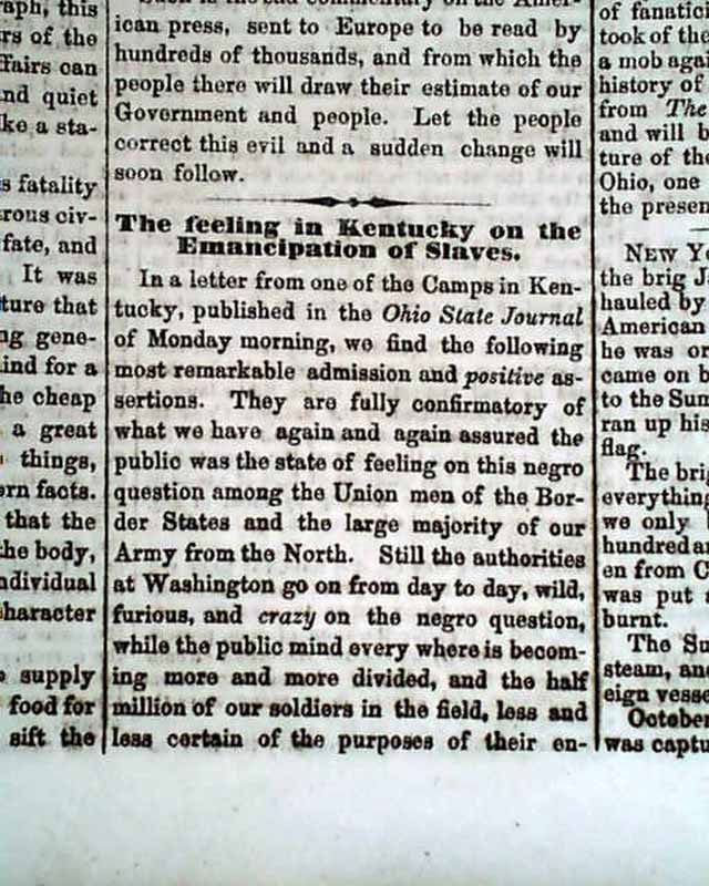 Kentucky on the freedom of slaves... - RareNewspapers.com