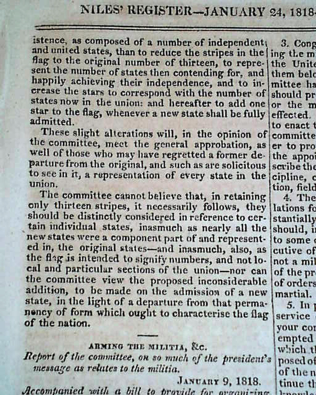 Changing The American Flag In 1818...