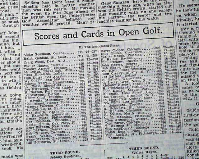 Johnny Goodman wins 1933 U.S. Open...