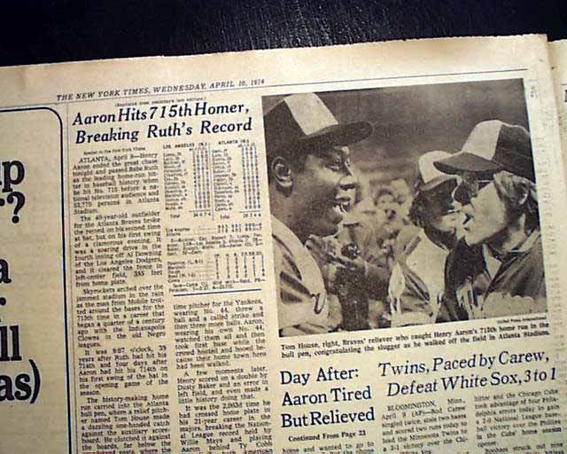 Hank Aaron hits 715th home run, passes Babe Ruth