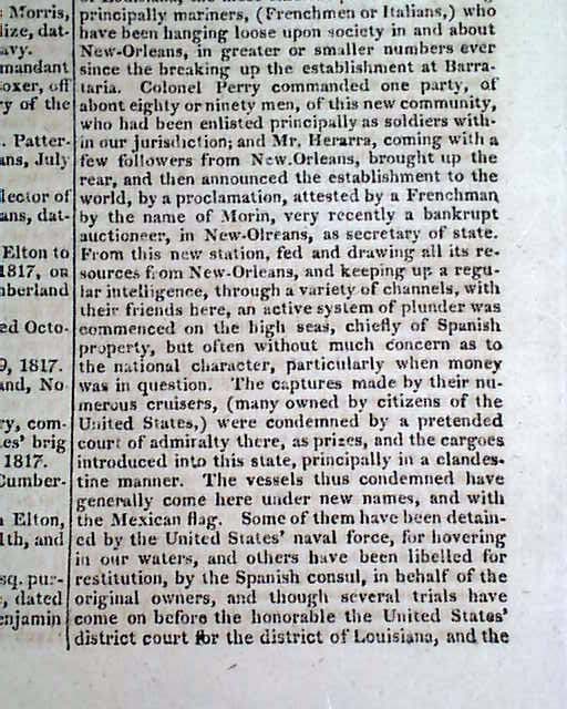 Pirate Lafitte At Galveston TX In 1817...