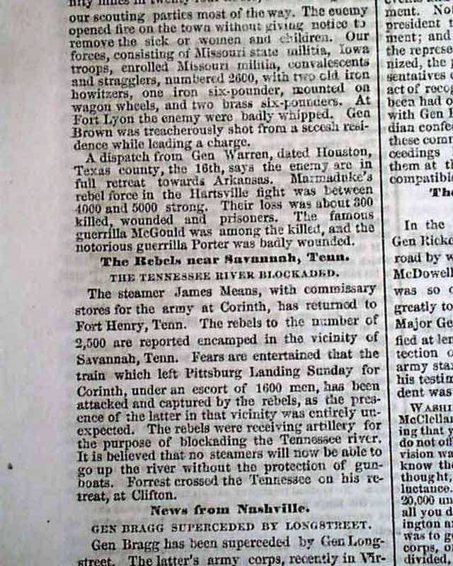1863 Springfield MA Newspaper....