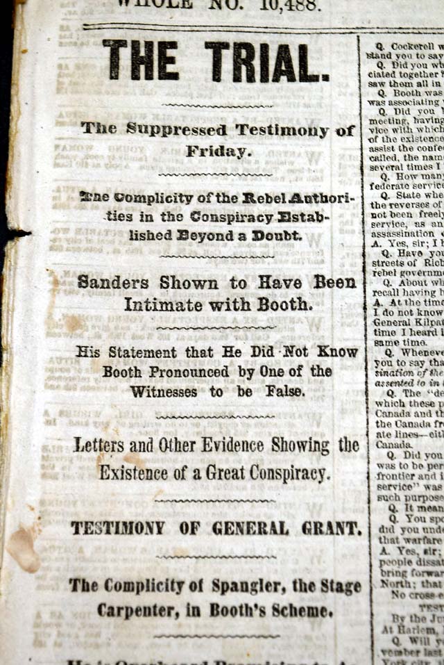 Trial of Lincoln conspirators & the end of the Civil War...