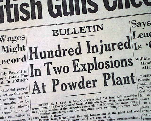 Hercules Powder Co. explosion....